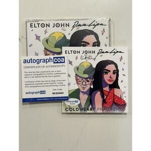 ELTON JOHN Autographed Elton & Dua "Cold Heart Pnau Remix" CD Insert - ACOA COA